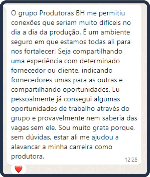 Depoimento de produtora