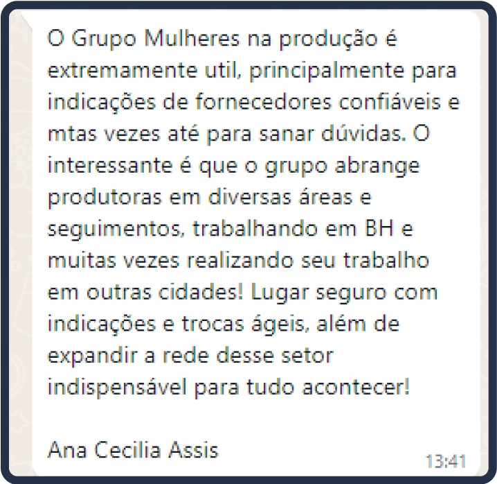 Depoimento de produtora