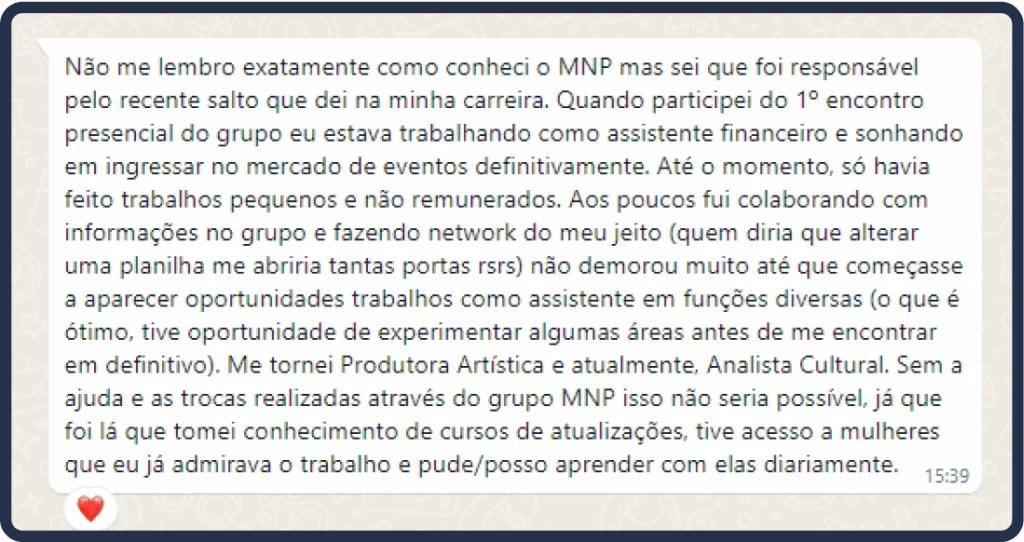 Depoimento de produtora