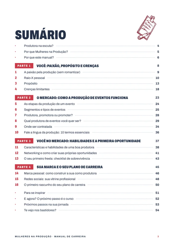 Sumário do Manual de Carreira